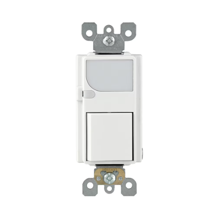 Decora Single Pole Switch w/LED Guide Light, White