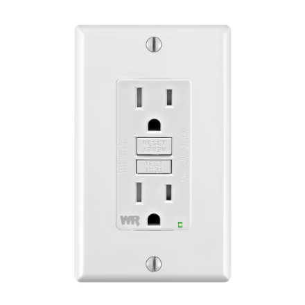 15 Amp Weather and Tamper-Resistant Slim GFCI Receptacle/Outlet With Wall Plate