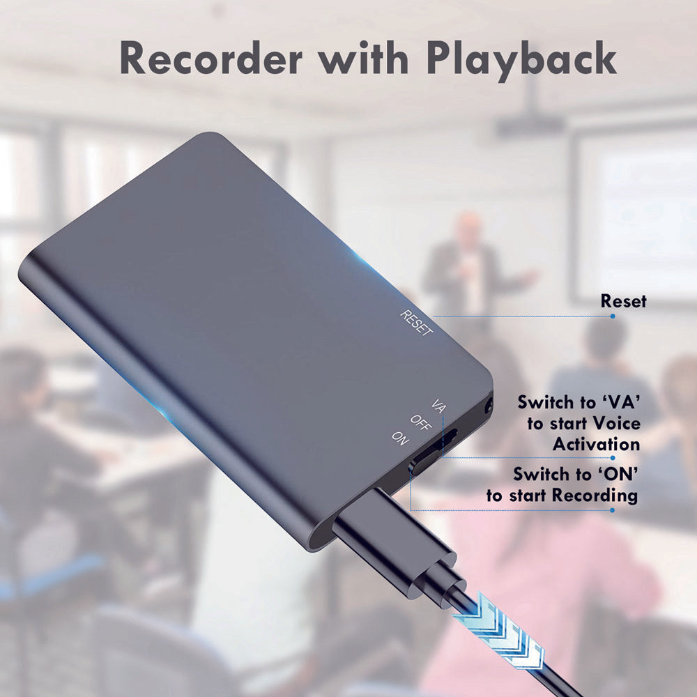 ORIONTEC NB-80 32GB-128GB COVERT Voice Audio Recorder for Lectures Meetings Calls