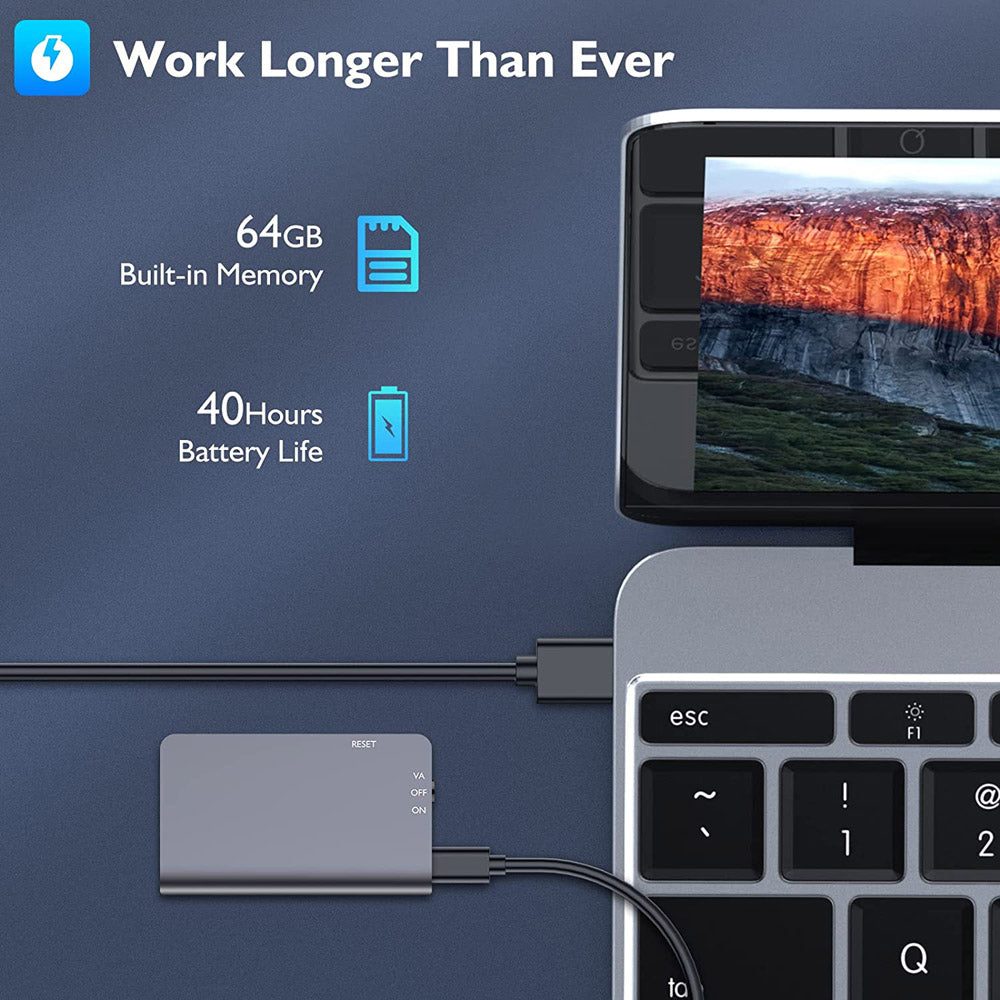 ORIONTEC NB-80 32GB-128GB COVERT Voice Audio Recorder for Lectures Meetings Calls