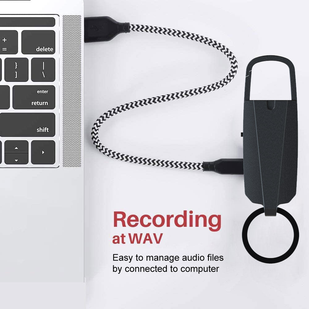 SPYMODS SPM-17VR Ultra Covert Super Small Keychain Voice Activated Recorder