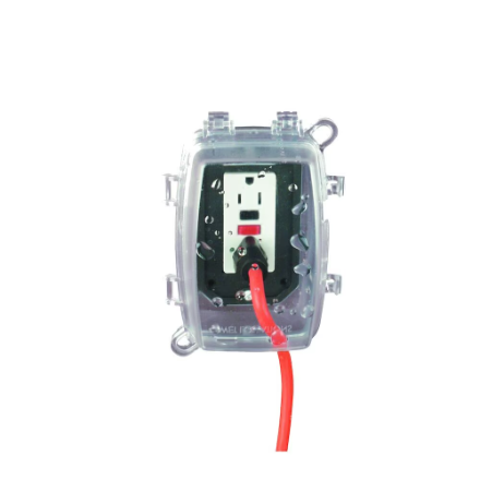 4K/2K/1080P IP WIFI Camera GFCI Mini-Breaker AC Outdoor Outlet in Plastic CASE to Use Weatherproof as Cover