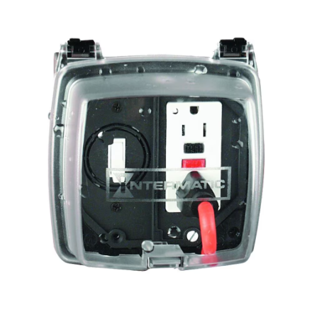 4K/2K/1080P IP WIFI Camera GFCI Mini-Breaker AC OUTLET Outdoor - Intermatic in Plastic In-Use Weatherproof Cover