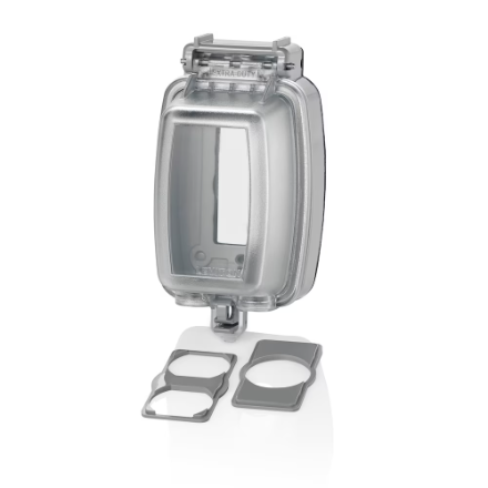 1080P WIFI IP SPY Safe & Secure Pinhole Camera GFCI Decora 1-Gang Vertical with Weather-Resistant  Clear Plastic Door