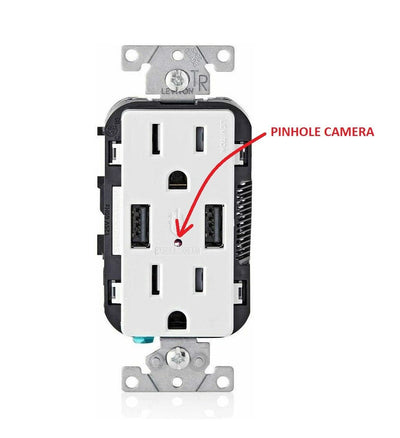 4K/2K/1080P IP WIFI Hidden SAFE & SECURE NANNY CAMERA AC USB OUTLET RECEPTACLE