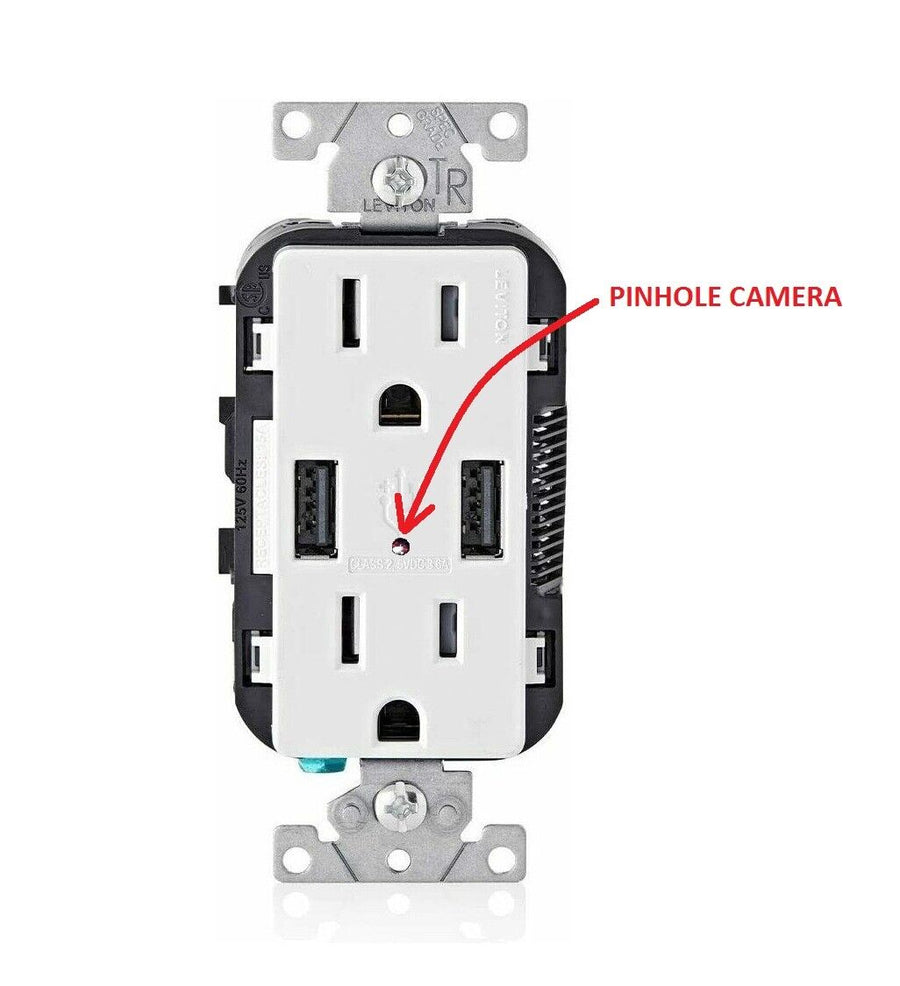 4K/2K/1080P IP WIFI Hidden SAFE & SECURE NANNY CAMERA AC Type A USB OUTLET RECEPTACLE