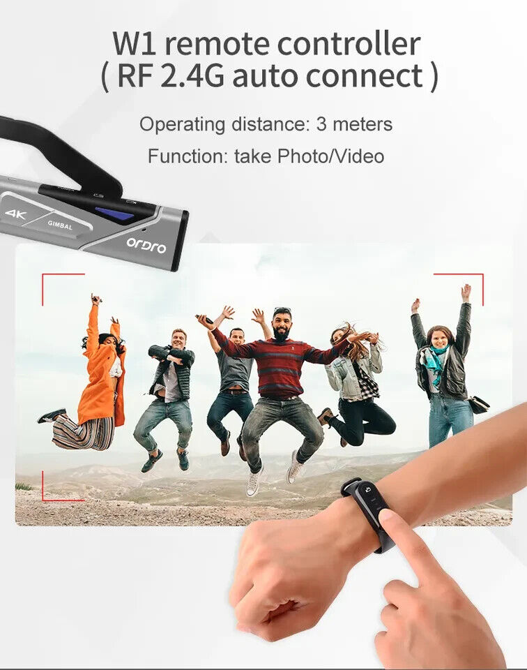 ORDRO EP7 Head Mount Wearable 4K 60fps Video Camera First Person View Hands-Free