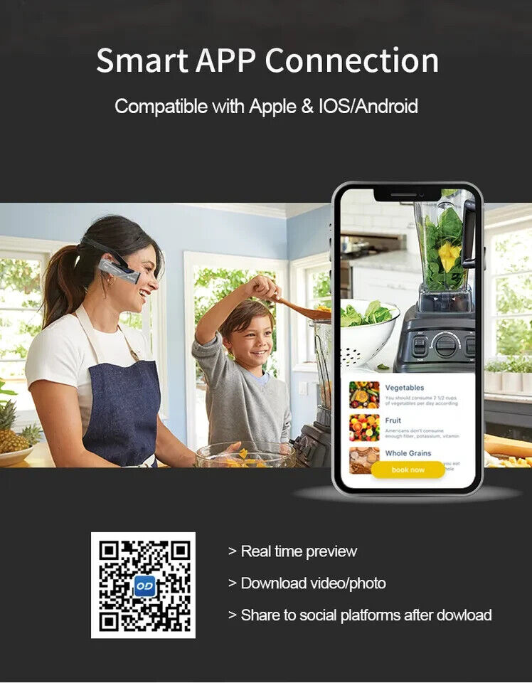 ORDRO EP7 Head Mount Wearable 4K 60fps Video Camera First Person View Hands-Free