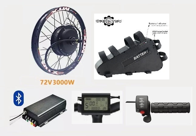 Electric EBIKE 48-72V 3000W-5000W Gear-less Hub Motor Conversion KIT-SPYMODS