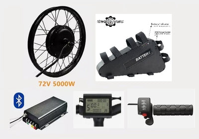 Electric EBIKE 48-72V 3000W-5000W Gear-less Hub Motor Conversion KIT-SPYMODS