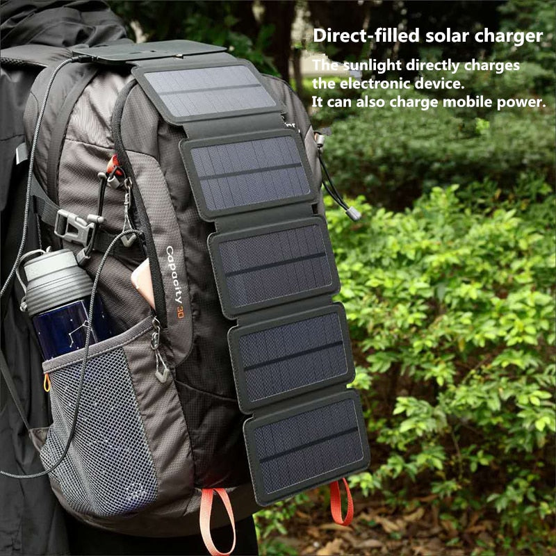 ORIONTEC Folding 10W 5V 2.1A Solar Cells Charger USB Output Devices Port