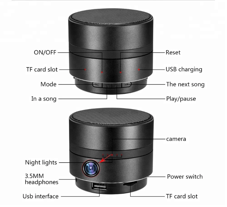 1080P HD H.264 WIFI Bluetooth SPEAKER HD SPY CAMERA-SPYMODS