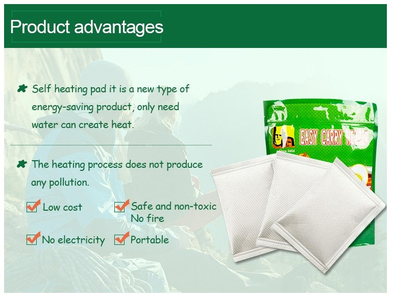 MRE FLAMELESS CAMPING PORTABLE HEATER COOKING STOVE BAG-SPYMODS