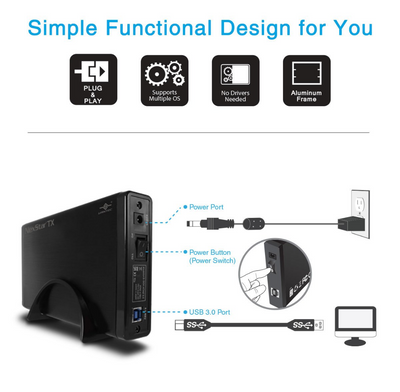 Hidden Covert WIFI 1080P IP External Hard Drive Enclosure Nanny Pinhole Camera-SPYMODS