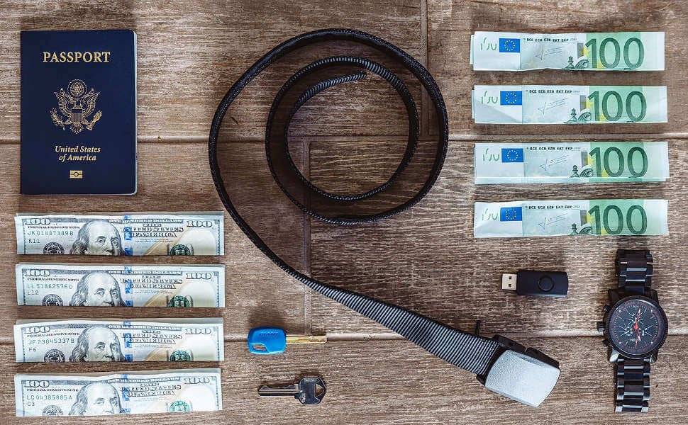 SECRET HIDDEN POCKET TRAVEL Nylon DIVERSION CASH BELT-SPYMODS