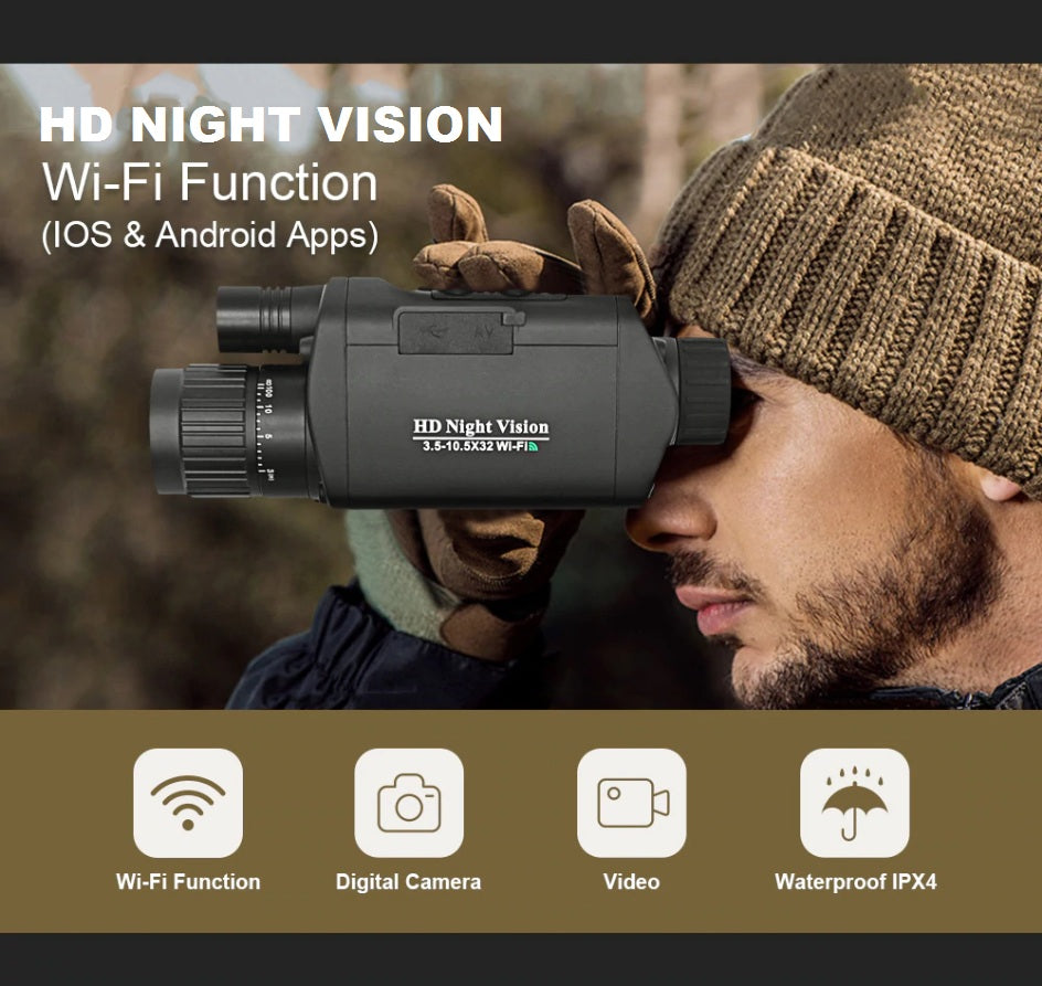 HD WIFI Digital Infrared Night Vision Hunting Monocular Outdoor Telescope With DVR!-SPYMODS