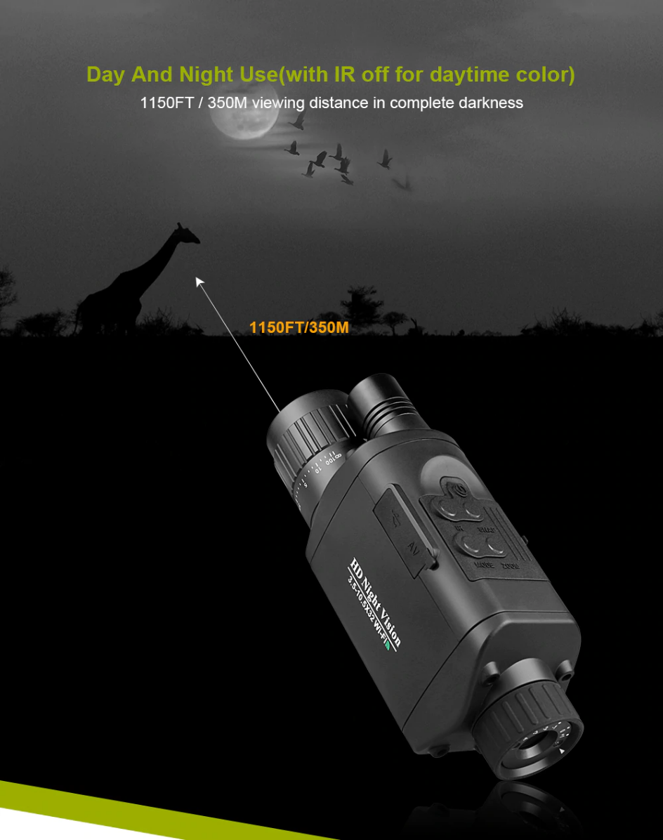 HD WIFI Digital Infrared Night Vision Hunting Monocular Outdoor Telescope With DVR!-SPYMODS