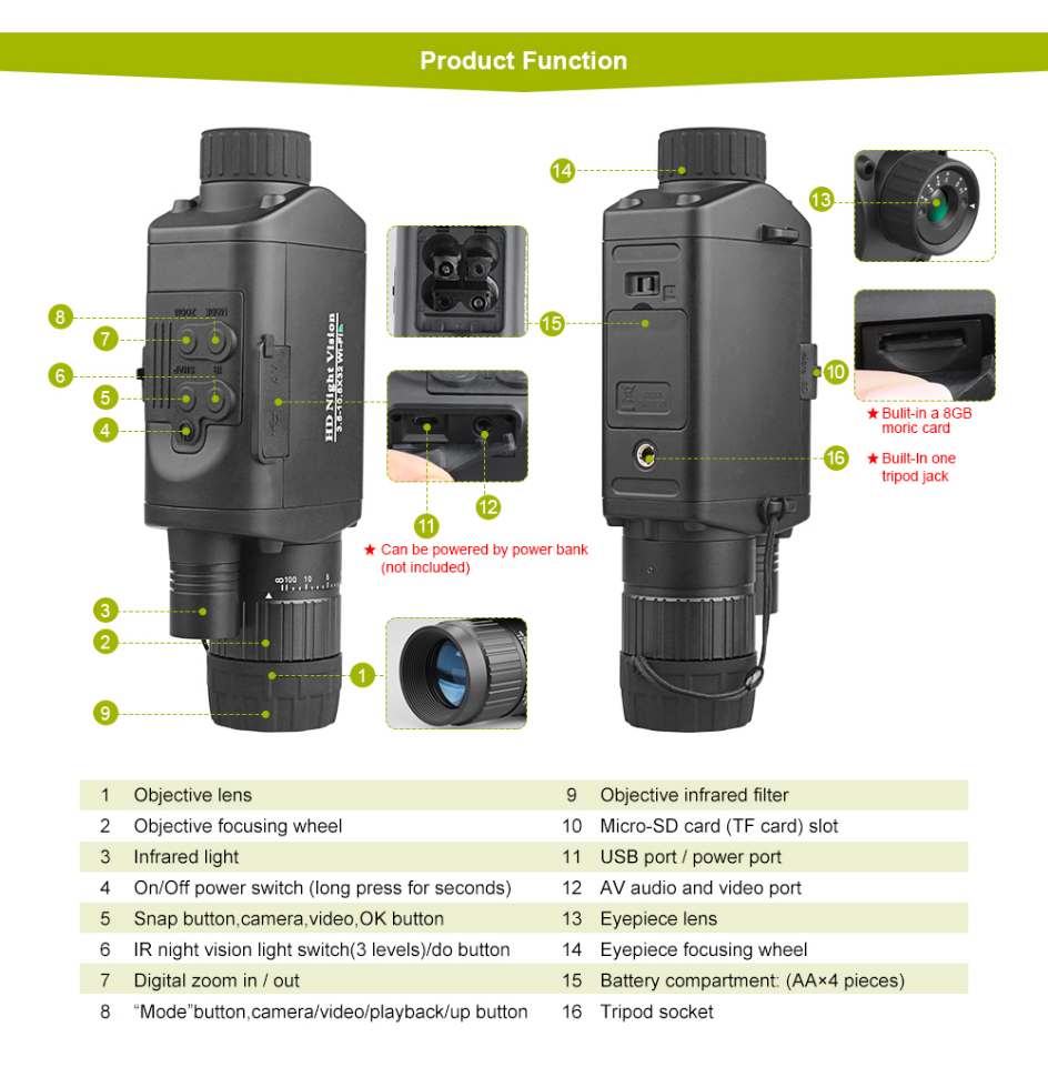 HD WIFI Digital Infrared Night Vision Hunting Monocular Outdoor Telescope With DVR!-SPYMODS