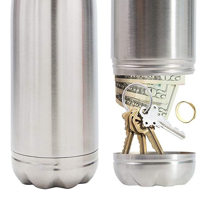 Stainless Steel Diversion Secret Safe Drinking Water Bottle-SPYMODS