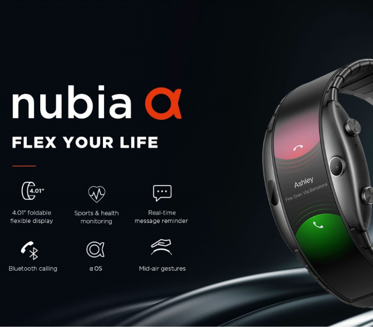 ZTE Nubia Alpha 4" inch AMOLED Flexible Wrist Mobile Smartphone Watch-SPYMODS