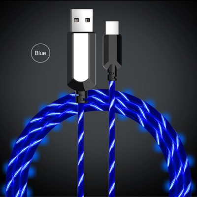 Glowing Flowing LED Light Indicator USB Charging Data Cable for Android or iOS!-SPYMODS