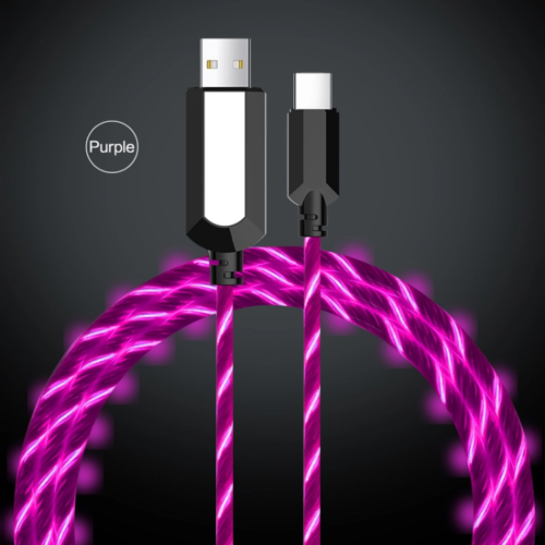 Glowing Flowing LED Light Indicator USB Charging Data Cable for Android or iOS!-SPYMODS