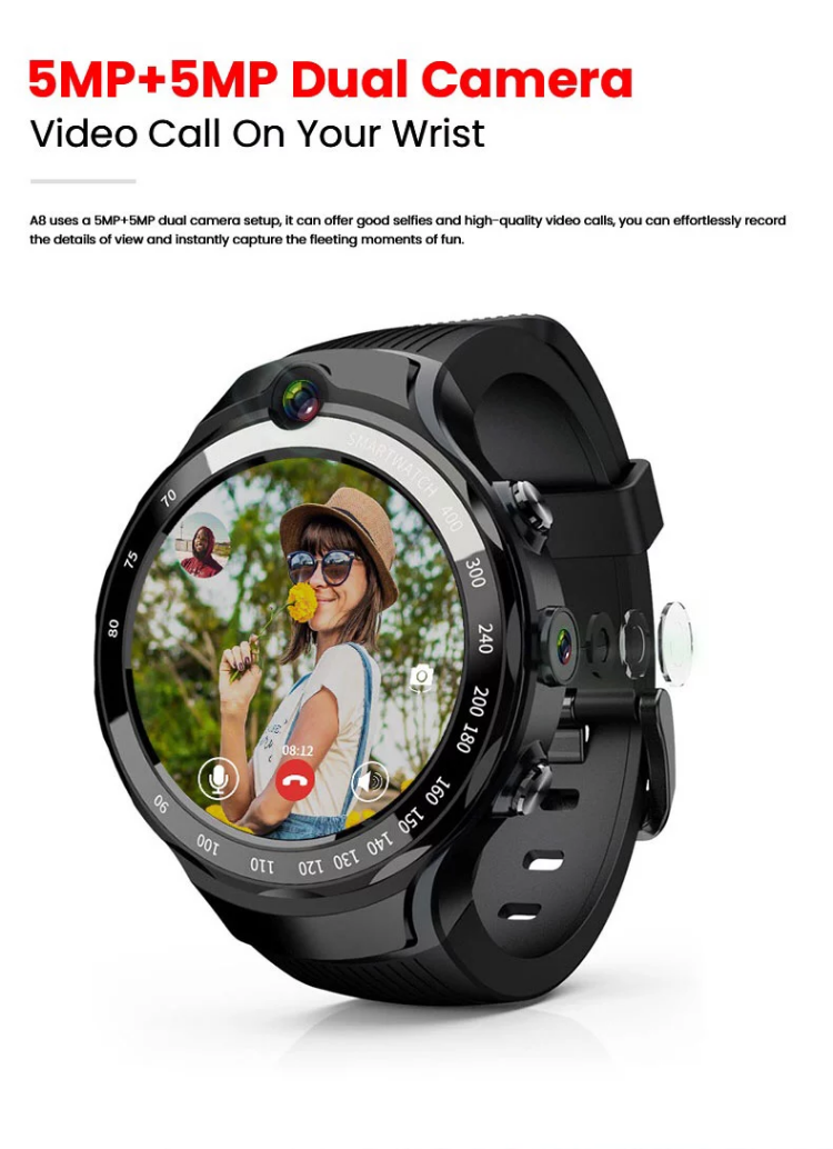 Android AMOLED GPS Smart Watch with DUAL Camera 2.0 MP Android & Google Store-SPYMODS
