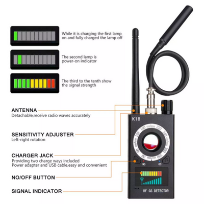 Anti SPY Bug Camera Eavesdropping Device Finder WIFI RF Signal Detector!-SPYMODS