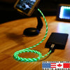 Glowing Flowing LED Light Indicator USB Charging Data Cable for Android or iOS!-SPYMODS