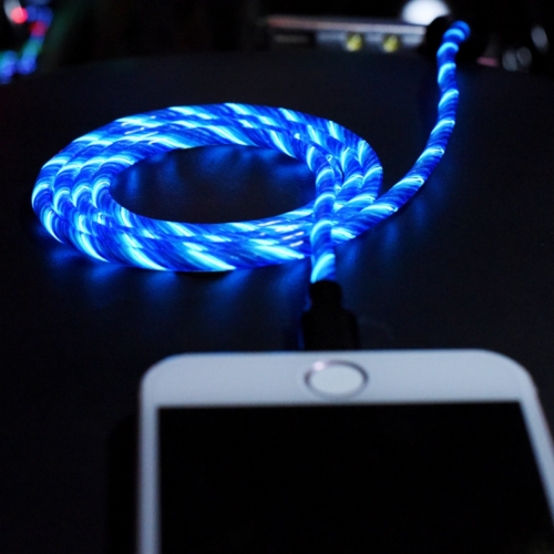 Glowing Flowing LED Light Indicator USB Charging Data Cable for Android or iOS!-SPYMODS