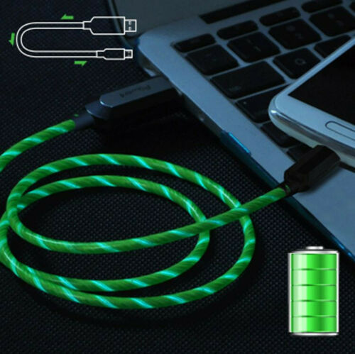 Glowing Flowing LED Light Indicator USB Charging Data Cable for Android or iOS!-SPYMODS